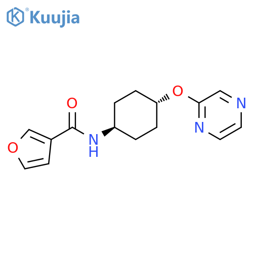 N-[(1r,4r)-4-(pyrazin-2-yloxy)cyclohexyl]furan-3-carboxamide structure