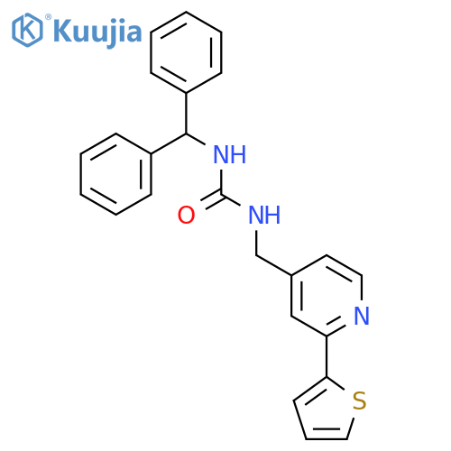 1-(diphenylmethyl)-3-{[2-(thiophen-2-yl)pyridin-4-yl]methyl}urea structure