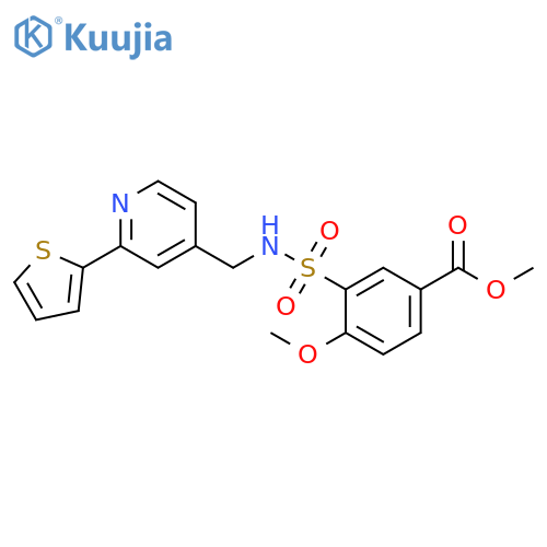 methyl 4-methoxy-3-({2-(thiophen-2-yl)pyridin-4-ylmethyl}sulfamoyl)benzoate structure