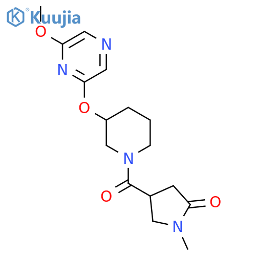 4-{3-[(6-methoxypyrazin-2-yl)oxy]piperidine-1-carbonyl}-1-methylpyrrolidin-2-one structure