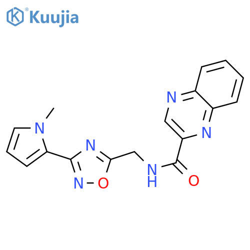 N-{[3-(1-methyl-1H-pyrrol-2-yl)-1,2,4-oxadiazol-5-yl]methyl}quinoxaline-2-carboxamide structure