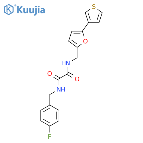 N'-(4-fluorophenyl)methyl-N-{5-(thiophen-3-yl)furan-2-ylmethyl}ethanediamide structure