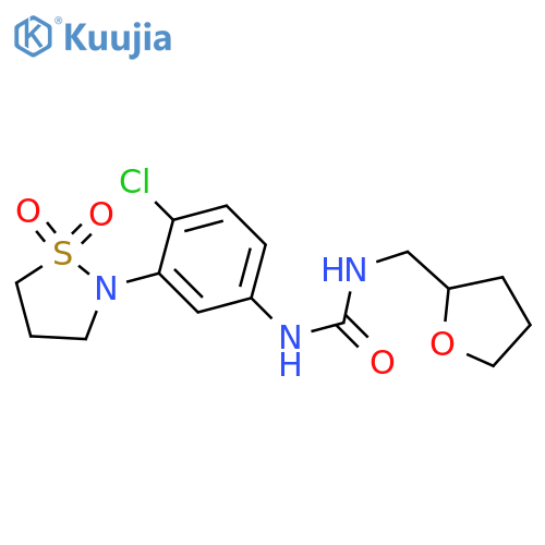 1-[4-chloro-3-(1,1-dioxo-1lambda6,2-thiazolidin-2-yl)phenyl]-3-[(oxolan-2-yl)methyl]urea structure