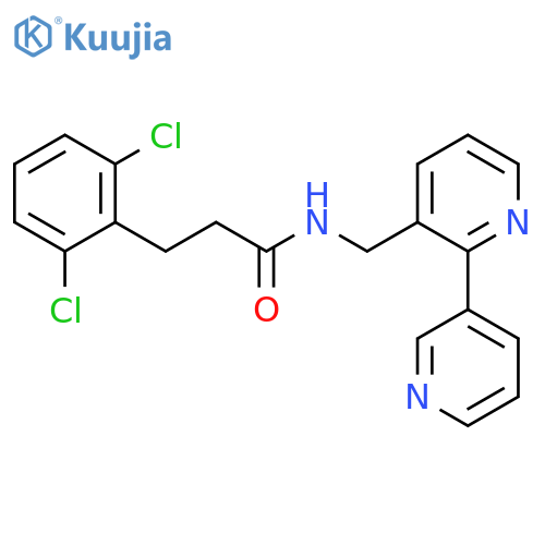N-({[2,3'-bipyridine]-3-yl}methyl)-3-(2,6-dichlorophenyl)propanamide structure