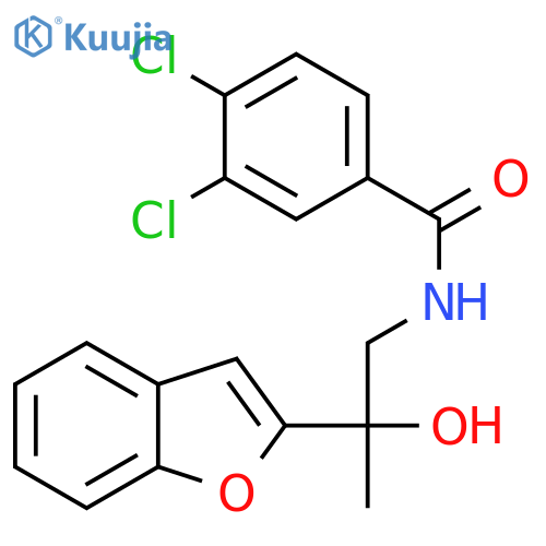 N-[2-(1-benzofuran-2-yl)-2-hydroxypropyl]-3,4-dichlorobenzamide structure