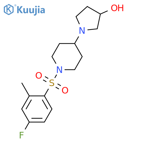 1-[1-(4-fluoro-2-methylbenzenesulfonyl)piperidin-4-yl]pyrrolidin-3-ol structure