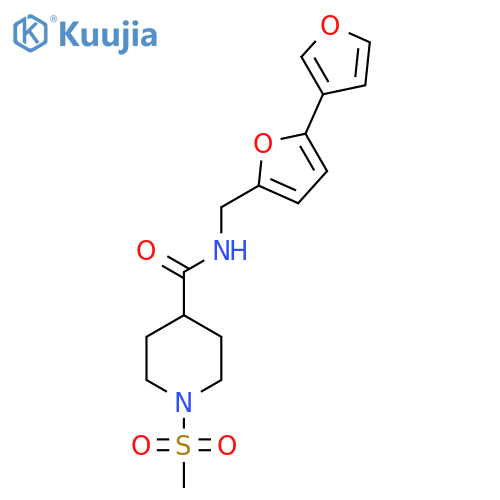 N-({[2,3'-bifuran]-5-yl}methyl)-1-methanesulfonylpiperidine-4-carboxamide structure