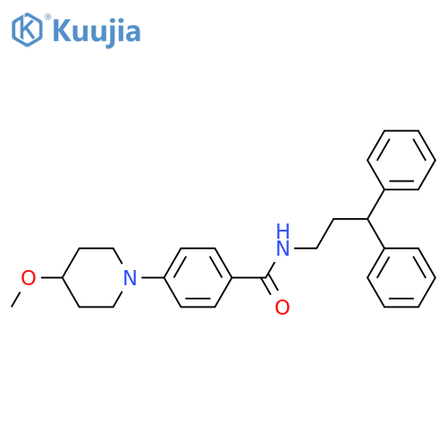 N-(3,3-diphenylpropyl)-4-(4-methoxypiperidin-1-yl)benzamide structure