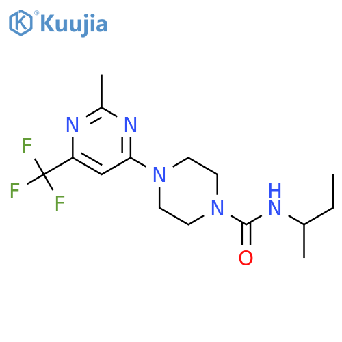 N-(butan-2-yl)-4-[2-methyl-6-(trifluoromethyl)pyrimidin-4-yl]piperazine-1-carboxamide structure