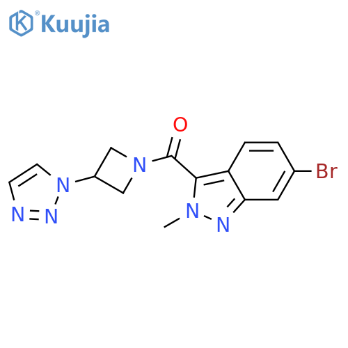 (6-bromo-2-methylindazol-3-yl)-[3-(triazol-1-yl)azetidin-1-yl]methanone structure
