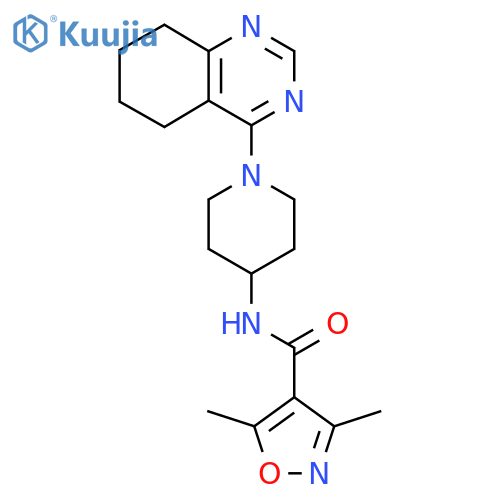 3,5-dimethyl-N-[1-(5,6,7,8-tetrahydroquinazolin-4-yl)piperidin-4-yl]-1,2-oxazole-4-carboxamide structure