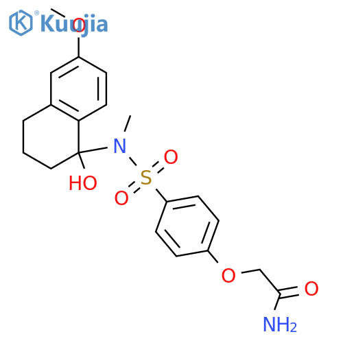 2-(4-{[(1-hydroxy-6-methoxy-1,2,3,4-tetrahydronaphthalen-1-yl)methyl]sulfamoyl}phenoxy)acetamide structure