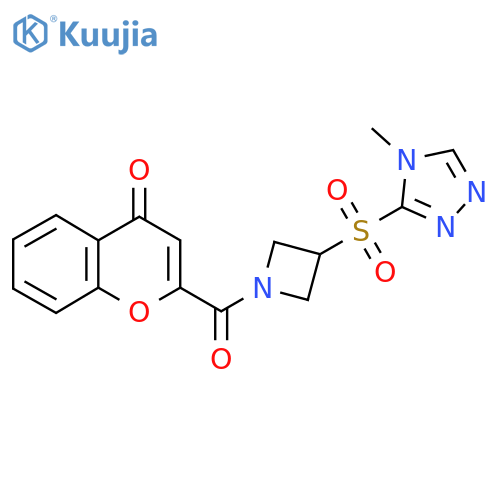 2-(3-((4-methyl-4H-1,2,4-triazol-3-yl)sulfonyl)azetidine-1-carbonyl)-4H-chromen-4-one structure