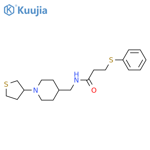 3-(phenylsulfanyl)-N-{[1-(thiolan-3-yl)piperidin-4-yl]methyl}propanamide structure