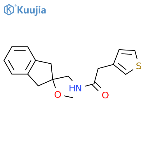N-[(2-methoxy-2,3-dihydro-1H-inden-2-yl)methyl]-2-(thiophen-3-yl)acetamide structure