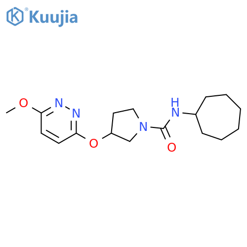 N-cycloheptyl-3-[(6-methoxypyridazin-3-yl)oxy]pyrrolidine-1-carboxamide structure