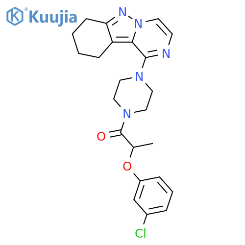 2-(3-chlorophenoxy)-1-(4-{7H,8H,9H,10H-pyrazino[1,2-b]indazol-1-yl}piperazin-1-yl)propan-1-one structure