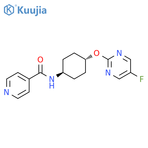 N-(1r,4r)-4-(5-fluoropyrimidin-2-yl)oxycyclohexylpyridine-4-carboxamide structure