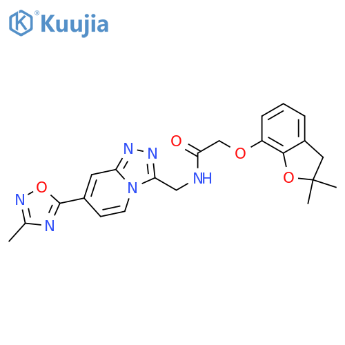 2-[(2,2-dimethyl-2,3-dihydro-1-benzofuran-7-yl)oxy]-N-{[7-(3-methyl-1,2,4-oxadiazol-5-yl)-[1,2,4]triazolo[4,3-a]pyridin-3-yl]methyl}acetamide structure