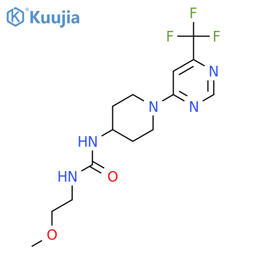 3-(2-methoxyethyl)-1-{1-[6-(trifluoromethyl)pyrimidin-4-yl]piperidin-4-yl}urea structure