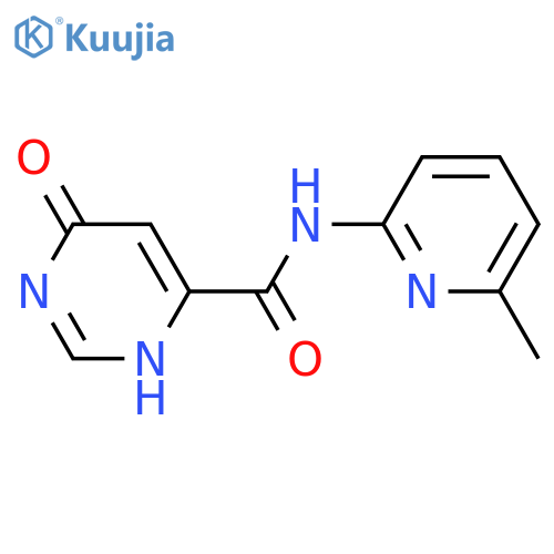 6-hydroxy-N-(6-methylpyridin-2-yl)pyrimidine-4-carboxamide structure