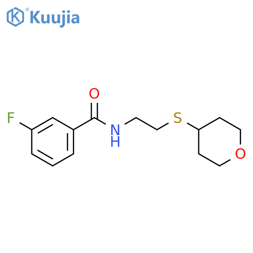 3-Fluoro-N-[2-[(tetrahydro-2H-pyran-4-yl)thio]ethyl]benzamide structure