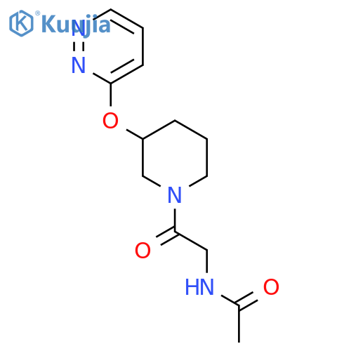 N-{2-oxo-2-[3-(pyridazin-3-yloxy)piperidin-1-yl]ethyl}acetamide structure