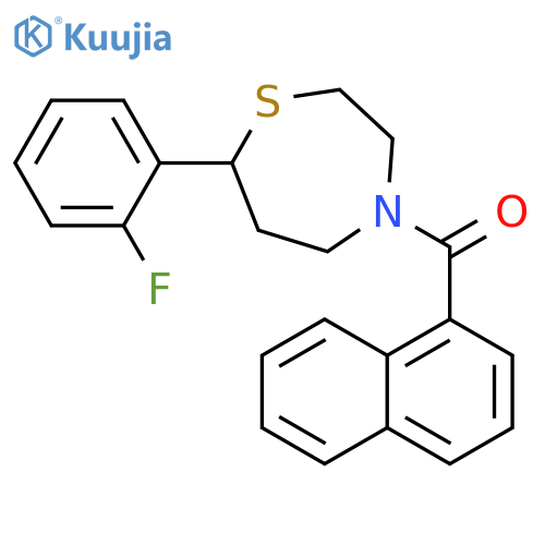 7-(2-fluorophenyl)-4-(naphthalene-1-carbonyl)-1,4-thiazepane structure
