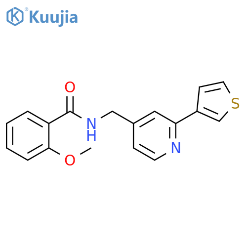 2-methoxy-N-{[2-(thiophen-3-yl)pyridin-4-yl]methyl}benzamide structure