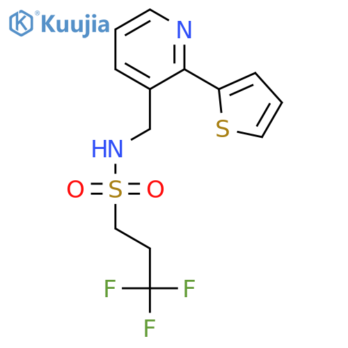 3,3,3-trifluoro-N-{[2-(thiophen-2-yl)pyridin-3-yl]methyl}propane-1-sulfonamide structure