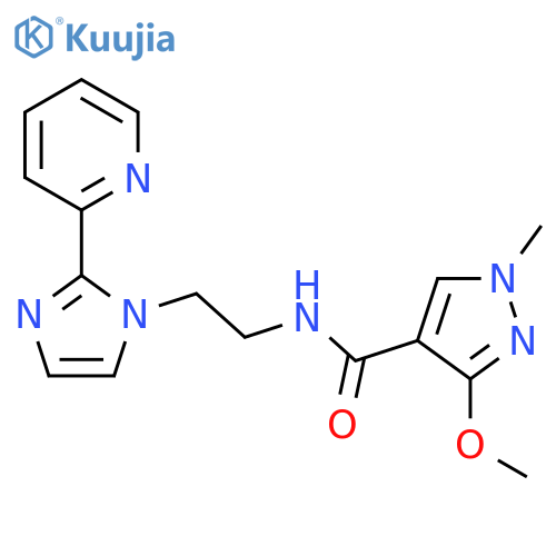 3-methoxy-1-methyl-N-{2-[2-(pyridin-2-yl)-1H-imidazol-1-yl]ethyl}-1H-pyrazole-4-carboxamide structure