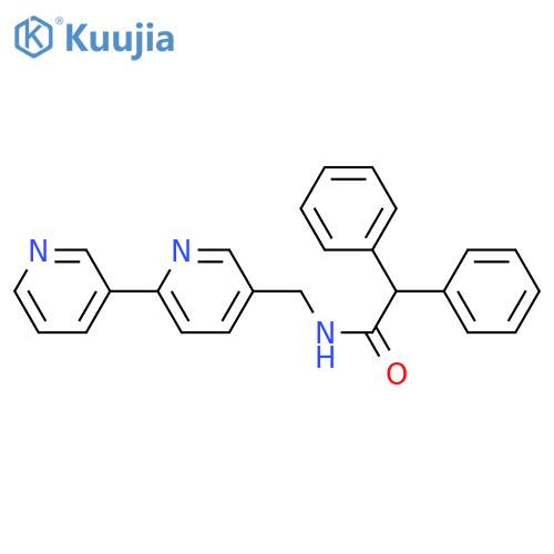 N-({[2,3'-bipyridine]-5-yl}methyl)-2,2-diphenylacetamide structure