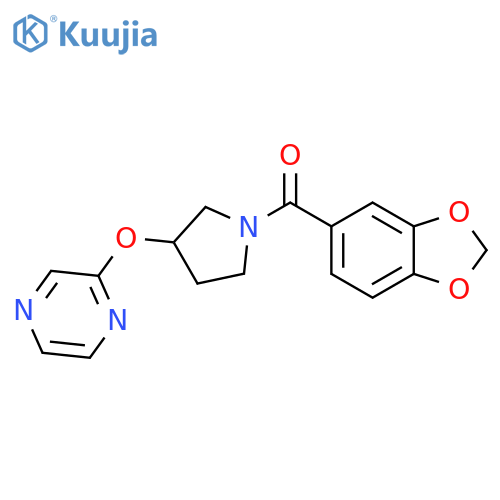 2-{[1-(2H-1,3-benzodioxole-5-carbonyl)pyrrolidin-3-yl]oxy}pyrazine structure