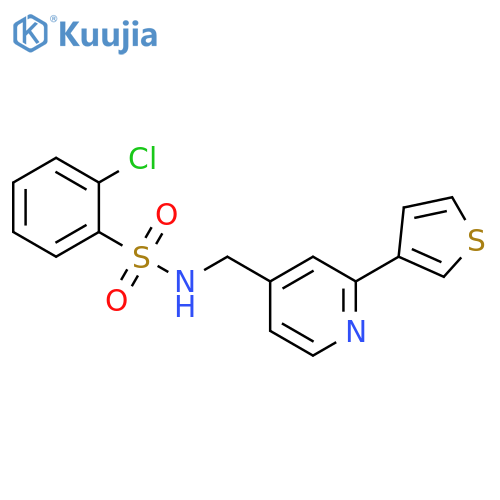 2-chloro-N-{[2-(thiophen-3-yl)pyridin-4-yl]methyl}benzene-1-sulfonamide structure