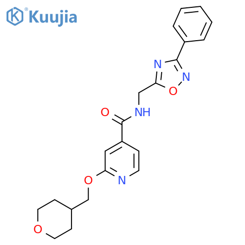N-((3-phenyl-1,2,4-oxadiazol-5-yl)methyl)-2-((tetrahydro-2H-pyran-4-yl)methoxy)isonicotinamide structure