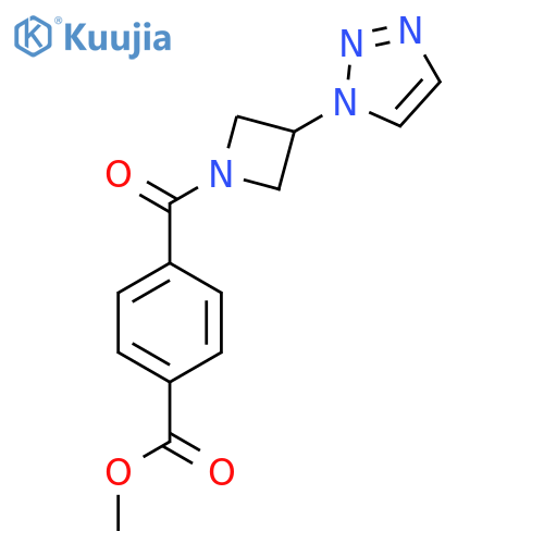 methyl 4-(3-(1H-1,2,3-triazol-1-yl)azetidine-1-carbonyl)benzoate structure