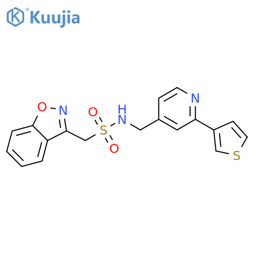 1-(1,2-benzoxazol-3-yl)-N-{[2-(thiophen-3-yl)pyridin-4-yl]methyl}methanesulfonamide structure