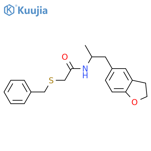 2-(benzylsulfanyl)-N-[1-(2,3-dihydro-1-benzofuran-5-yl)propan-2-yl]acetamide structure