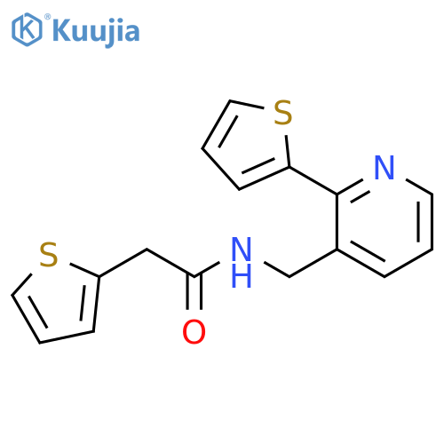 2-(thiophen-2-yl)-N-{[2-(thiophen-2-yl)pyridin-3-yl]methyl}acetamide structure