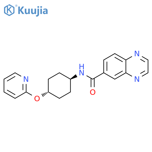 N-[(1r,4r)-4-(pyridin-2-yloxy)cyclohexyl]quinoxaline-6-carboxamide structure