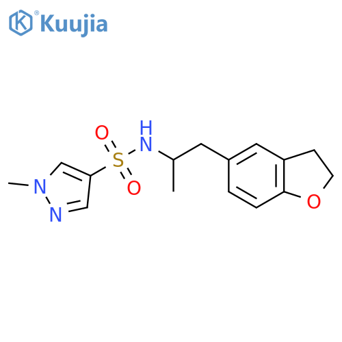 N-1-(2,3-dihydro-1-benzofuran-5-yl)propan-2-yl-1-methyl-1H-pyrazole-4-sulfonamide structure