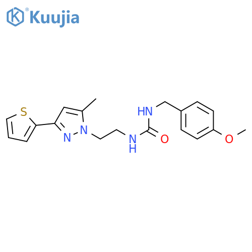1-[(4-methoxyphenyl)methyl]-3-{2-[5-methyl-3-(thiophen-2-yl)-1H-pyrazol-1-yl]ethyl}urea structure