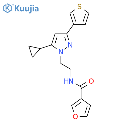 N-{2-[5-cyclopropyl-3-(thiophen-3-yl)-1H-pyrazol-1-yl]ethyl}furan-3-carboxamide structure