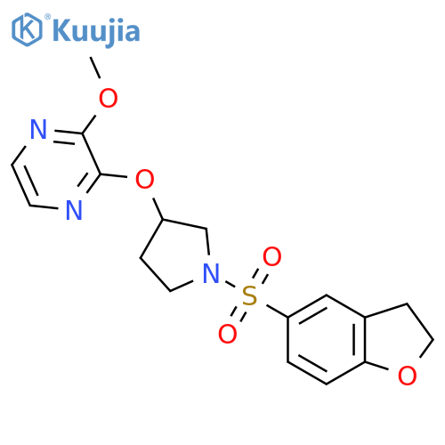 2-{[1-(2,3-dihydro-1-benzofuran-5-sulfonyl)pyrrolidin-3-yl]oxy}-3-methoxypyrazine structure
