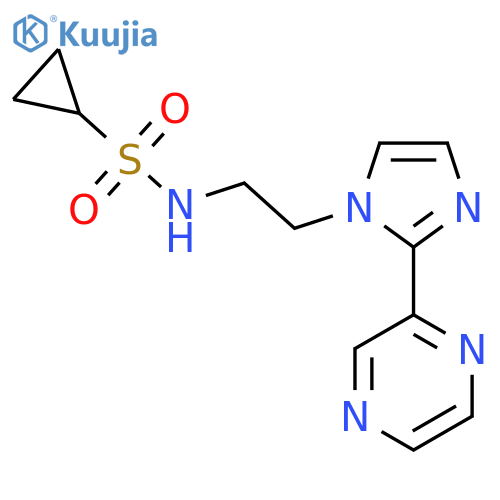 N-{2-[2-(pyrazin-2-yl)-1H-imidazol-1-yl]ethyl}cyclopropanesulfonamide structure