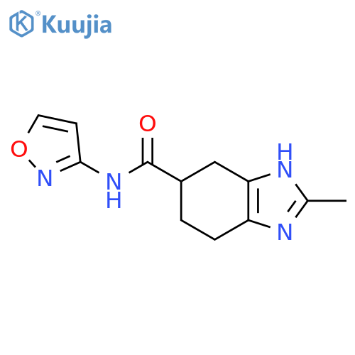 2-methyl-N-(1,2-oxazol-3-yl)-4,5,6,7-tetrahydro-1H-1,3-benzodiazole-5-carboxamide structure