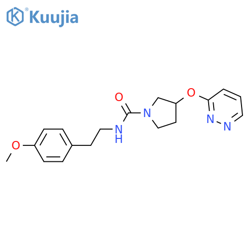 N-2-(4-methoxyphenyl)ethyl-3-(pyridazin-3-yloxy)pyrrolidine-1-carboxamide structure