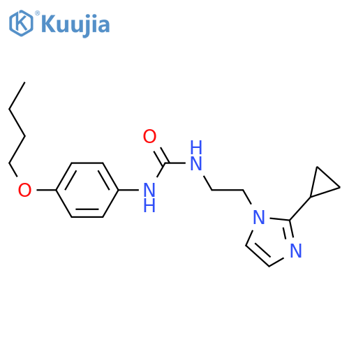 1-(4-butoxyphenyl)-3-[2-(2-cyclopropyl-1H-imidazol-1-yl)ethyl]urea structure