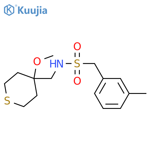 N-[(4-methoxythian-4-yl)methyl]-1-(3-methylphenyl)methanesulfonamide structure