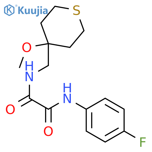 N'-(4-fluorophenyl)-N-[(4-methoxythian-4-yl)methyl]ethanediamide structure